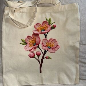 Canvas bag with 5D embroidery patch
